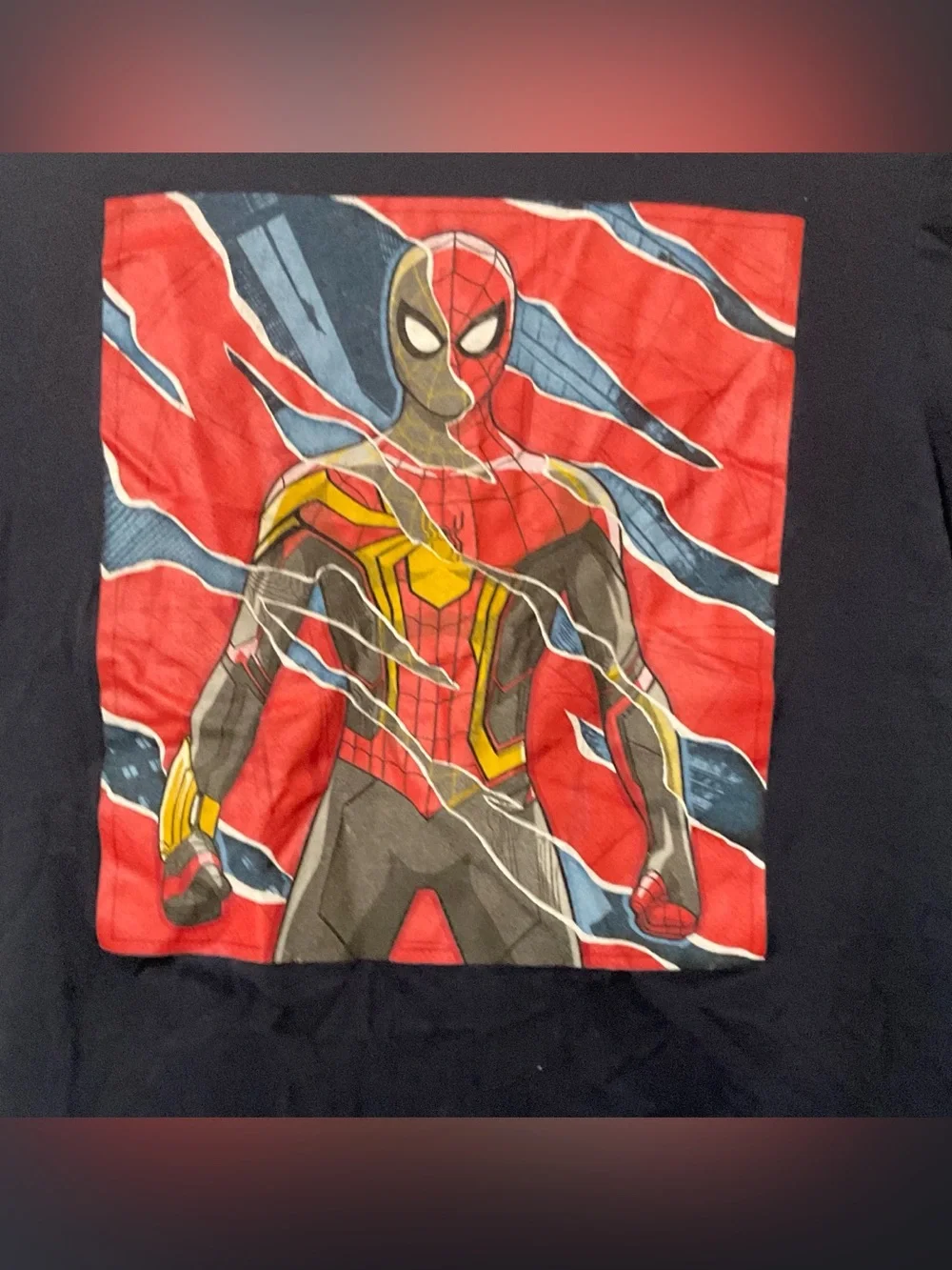 Spider-Man Graphic Kids Costume Tee - Navy Blue Sz XL